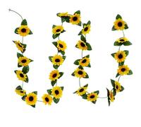 QXCFTW Sunflower Garland,230cm Artificial Sunflower Garland for Wedding Wall Decor, Garden Arch, Fence, DIY Party Backdrop,Floral Arrangements for Balcony, Rustic Farmhouse Decor
