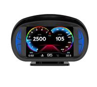 Qxckyag Car HUD Head-Up Display OBD+GPS Dual Mode 3-In LCD RPM Speed Temp | OBD+GPS dual mode; 3-In LCD displays car speed, RPM, temp, voltage, altitude at a glance for driving on the road