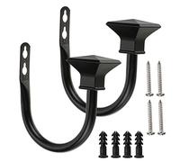 Qxckyag Curtain Hook, Black Metal Tiebacks for Bedroom Living Room 2-Piece | Sturdy metal helps prevent drapes from blowing; quick setup with anchors and screws.