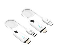 Qxckyag Extender Wireless 5G 30M Transmitter Receiver Kit White | 1.3 and HDCP1.2 compatible, no extra cables for power via USB port, compact design.