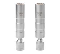Qxckyag Magnetic Swivel Socket Set 14mm 16mm 3/8in Drive Tool | Clear size markings on each socket selection, while integers 14mm and 16mm are clearly visible during busy repairs.