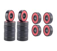 Qxckyag Skateboard Bearings 16 Pcs Ceramic Hybrid High Speed Capable Set | Lubricants are not required, yet the double shield design preserves lubricant and helps maintain smooth, quiet rotation.