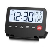 Qxckyag Travel Alarm Clock Snooze Melody | design supports on-the-go use; nine melodies with adjustable snooze.