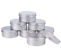 QXcom 6 Pack 5 Oz Round Aluminum Tin Cans with Screw Top Lids - Multipurpose Storage for DIY Crafts, Spices, Candies, Tea Accessories