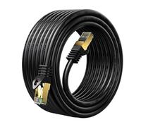 Qxcynsef Outdoor Cat 6 Ethernet Cable 75M,Cat6 Internet LAN RJ45 Shielded-550-Mhz Waterproof Direct Burial Network Cable (Black, 75M)