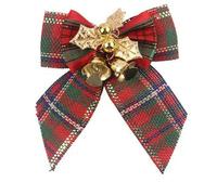 QXDZSW 12pcs/pack Linen Mini Bow Christmas Tree Decoration Leaf Jingle Bell Bow Decorations Ornaments Bowknot Crafts