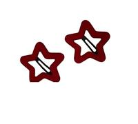 QXDZSW 2PC Geometric Velvet Hair Elegant Cloud Heart-Shaped Side Clips Sweet Bangs Clip Red Star Heart Hair Accessories