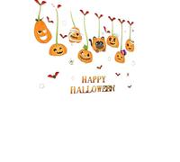 QXDZSW 5 Piece 45Cm*60Cm Halloween Decorative Stickers, Funny Pumpkin Pattern Elements, Suitable for Party Layout Glass Doors