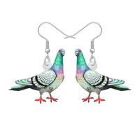 QXDZSW Acrylic Floral Funny Pigeon Bird Earrings Drop Dangle Spring Summer Jewelry Women Kids