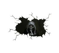QXDZSW Car Sticker Halloween Silent Skull Skeleton Skull in The Bullet Hole Funny Horrer Automobile Decals,30cm*20cm