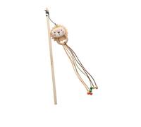 QXDZSW Cat Teaser Wand Toy - Plush Lion & Dog, Wooden Handle Interactive Toy for Cats,