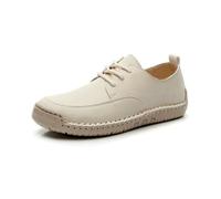 QXDZSW Color Casual Leather Men's Shoes Soft Lightweight Sneakers Breath Driving Shoes Non Slip Walking Shoes Outdoor Trainers Beige