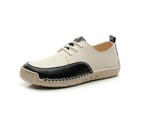 QXDZSW Color Casual Leather Men's Shoes Soft Lightweight Sneakers Breath Driving Shoes Non Slip Walking Shoes Outdoor Trainers Black