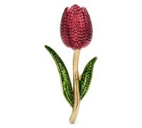 QXDZSW Enamel Tulip Flower Brooches Pins For Women Lady 2-color Pretty Plants Party Office Brooch Pins Gifts