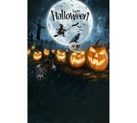 QXDZSW Halloween Horror Night Moon Forest Pumpkin Scary Castle Cemetery Skeleton Family Party Halloween Photography Background