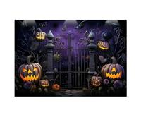 QXDZSW Halloween Photography Backdrop Horror Night Scary Pumpkin Moon Forest Castle Children's Portrait Photo Studio Props