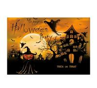 QXDZSW Happy Halloween Backdrop Horror Moon Pumpkin Witch Castle Little hotography Background Party Decor