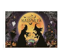 QXDZSW Happy Halloween Backdrop Horror Moon Pumpkin Witch Castle Little hotography Background Party Decor