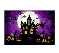 QXDZSW Happy Halloween Backdrop Horror Moon Pumpkin Witch Castle Little hotography Background Party Decor
