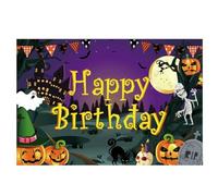 QXDZSW Happy Halloween Backdrop Horror Moon Pumpkin Witch Castle Little hotography Background Party Decor