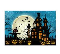 QXDZSW Happy Halloween Backdrop Horror Moon Pumpkin Witch Castle Little hotography Background Party Decor
