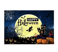 QXDZSW Happy Halloween Backdrop Horror Moon Pumpkin Witch Castle Little hotography Background Party Decor