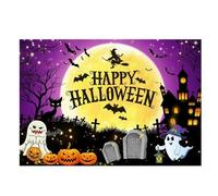 QXDZSW Happy Halloween Backdrop Horror Moon Pumpkin Witch Castle Little hotography Background Party Decor
