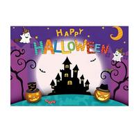 QXDZSW Happy Halloween Backdrop Horror Moon Pumpkin Witch Castle Little hotography Background Party Decor