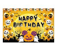 QXDZSW Happy Halloween Horror Moon Pumpkin Witch Bat Scary Ghost Cartoon Halloween Kids Portrait Photography Background Decor
