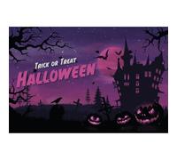 QXDZSW Happy Halloween Horror Moon Pumpkin Witch Bat Scary Ghost Cartoon Halloween Kids Portrait Photography Background Decor