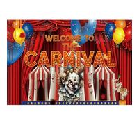 QXDZSW Haunted Carnival Halloween Backdrop Creepy Clown Dark Scene Spooky Amusement Park Photography Background Shooting Props