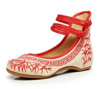 QXDZSW Lady Models Bamboo Literati Ink Blue and White Porcelain Series Embroidered Cloth Shoes Women's Shoes