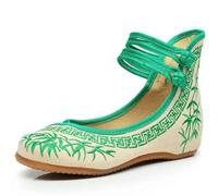 QXDZSW Lady Models Bamboo Literati Ink Blue and White Porcelain Series Embroidered Cloth Shoes Women's Shoes