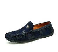 QXDZSW Men's Shoes Casual Personality Loafers Breathable Slip on Orange Yellow Driving Shoes