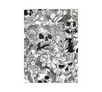 QXDZSW Sugar Skull Floral Peel and Stick Wallpaper Bedroom Black/White Removable Accent Wall Decorations
