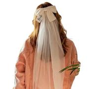 QXDZSW White Bride Bow Veil Bachelorette Hen Party Bach weekend girls trip bridal shower beach Wedding decoration Photo props