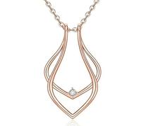 QXDZSW Zircon Crystal Ring Holder Necklace Women Wedding Pendant Necklaces Choker Geometric Ring Keeper Chain Jewelry Collier