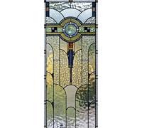qxdzzj European Style Retro Glass Film,Electrostatic Frosting,Adhesive Free Art Painting,Privacy Protection, Window Film, Stained Glass