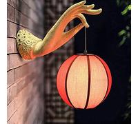 QXGJTLI Antique Zen Chinese Wind Wall Lamp Retro Creative Chinese Resin Buddha Hand Wall Lamp Classical Traditional Fabric Decoration Restaurant Corridor Aisle Lampshade