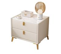QXGJTLI Night Stand, Modern Side Table Bedside Table Slate Nordic Bedside Cabinet with 2 Drawer No Assembly Required for Living Room Bedroom Bedside Entryway House Home Office,B-50 * 40 * 47cm