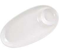 QXHSSM Ceramic Dumpling Dipping Plate Divided Soy Sauce Tray with Compartments Food Grade Snack Board for Sushi Appetizers Seasoning Wedding and Party Serving