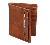 QXHSSM Retro Genuine Leather Wallet for Men Foldable Compact Minimalist Bifold Card Holder(Coffee)