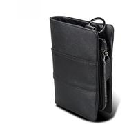 QXHSSM Retro Mens Crazy Horse Genuine Leather Wallet Money Clip Pack Durable Everyday Carry