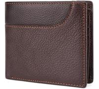 QXHSSM Retro Mens Genuine Leather Bifold Wallet RFID Blocking ID Window Stylish Durable Daily Use