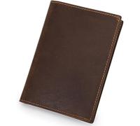 QXHSSM Retro Mens Ultra Slim RFID Blocking Genuine Leather Travel Bifold Wallet with Passport Holder and Multiple Card Slots