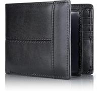 QXHSSM Retro Slim Genuine Leather Wallet for Men RFID Blocking Front Pocket Minimalist Card Holder(Black)