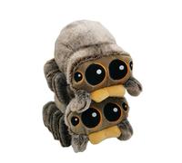 Qxiao 2PCS Spider Plush Dolls - Cute Big Eyes Stuffed Plush Halloween Simulation Animals Plush Toy Creepy Jumping Spider Plush Doll Cartoon Halloween Christmas Birthday Gifts for Fans Kids Adult