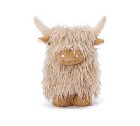 Qxiao 8inch Realistic Scottish Highland Cow Plush Doll - Soft Cuddly Farm Toy for Kids