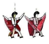 Qxiao Dancing King Pattern Handmade Dancing Pattern Stained Wind Spinner Kinetics Acrylic Hanging Ornament Sunlight Catcher Spinner Decorative Wind Spinners for Garden Yard Porch Wall Window Tree