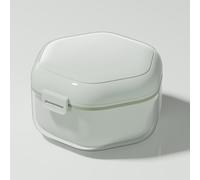 Qxiao Denture Case Retainer Cleaning Case: 2 In 1 Retainer Case, No-Leak Denture Bath Box Cup, Complete Clean Care For Dentures, Clear Braces, Mouth Guard, Night Guard & Retainers